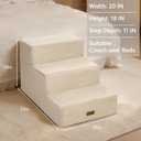 Dog Stairs for Large Dogs 18" H, Extra Wide Pet Steps for Couches & Beds | Aodisman Extra Wide 20" Steps with Deep Treads Provide Stable, Comfortable Climbing Support for Large, Senior Dogs,Beige