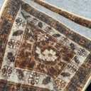 Rugland 5x7 Area Rugs - Stain Resistant Washable Rug, Anti Slip Backing Rugs for Living Room, Vintage Tribal Area Rugs (TPR07-Rust, 5'x7')
