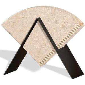 LINES ARTE Black Cone Coffee Filter Holder Storage,Metal Coffee Filter Paper Holder(7.5''x 2''x 3.3'')