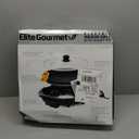 Elite Gourmet EMG1100 11" Electric Indoor Nonstick Grill Dishwasher Safe, Cool Touch, Fast Heat Up Ideal Low-Fat Meals, Includes Tempered Glass Lid, Black