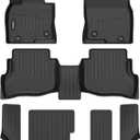 ANBINGO Floor Mats Custom for Mazda CX-9 (7 Passenger, 2nd Row Bench Seat) 2016-2023 Waterproof Car Mats All Weather Mats Guard Automotive CX9 Floor Liners Front & Rear & 3rd Row -Black