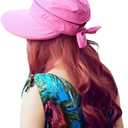 HINDAWI Sun Hats for Women with UV Protection Wide Brim Sun Hat Visor Summer Beach Outdoor Foldable Womens Cap (Pink)