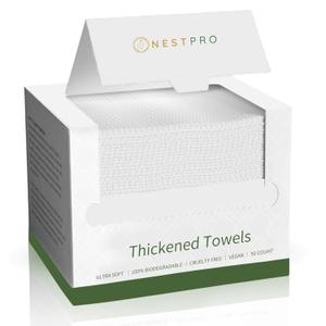 Disposable Face Towels  50-Count Makeup Remover Towels  Ultra-Soft Facial Cleansing Wipes  Biodegradable, Wash Face, Makeup Removal  1-Pack