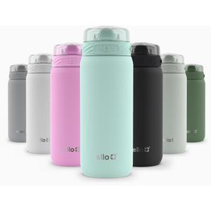 Ello Cooper 18oz Kids Stainless Steel Water Bottle with Straw and Carry Handle, Double Walled and Vacuum Insulated Metal, Leak Proof Locking Lid with Soft Silicone Spout, Reusable, BPA Free, Yucca Ello Cooper 18oz Kids Stainless Steel Water Bottle with Straw and Carry Handle, Double Walled and Vacuum Insulated Metal, Leak Proof Locking Lid with Soft Silicone Spout, Reusable, BPA Free, Yucca