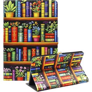 Amazon Kindle Fire HD 10 and Fire HD 10 Plus 10.1" Tablet Case (13th/11th Generation 2023/2021 Release), Slim Fit Leather Stand Smart Cover with Auto Sleep/Wake, Bookshelf