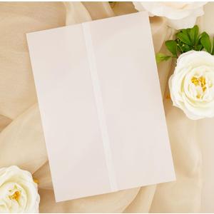 Puremigo 120 Pack Luxury Pre-Folded Vellum Jackets for 5x7 Invitations - Vellum Paper 5x7 Jackets - 115GSM Wedding Invitations Wraps - Transparent