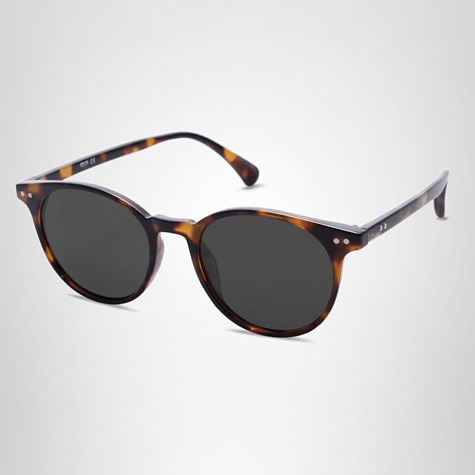 SOJOS Small Round Classic Polarized Sunglasses for Women Men Vintage Style UV400 Lens MAY SJ2113