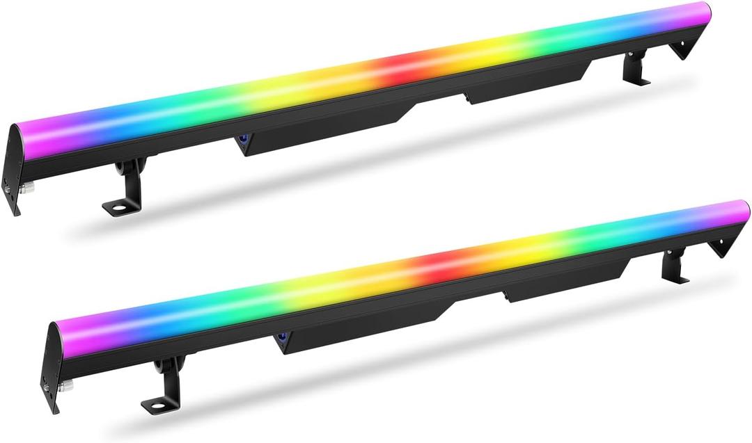 LED Stage Pixel Light Bar,60W 90 LEDs RGB DMX DJ Stage Wash Light Bar Side with Screw Seamless Stitching Design DMX Lights Strip for Event Stage Club Party Show Wedding Lighting 2Pack, 40in