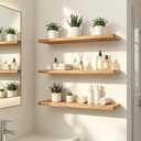 Light Wood Floating Shelves For Wall Shelves For Bedroom, 24 Inch Set Of 4