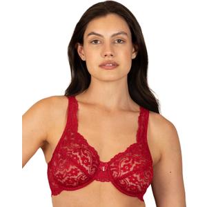 Smart & Sexy Women's Signature Lace Unlined-Underwire Bra (38DDD, No No Red)