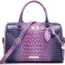 Top-Handle Crocodile Purses For Women Crossbody Leather Bags Trendy Large Capacity Tote with Shoulder Strap (1-colorful Purple)