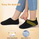 Besroad House Slippers for Women Men Comfy Barefoot Slippers Sock Furry Slip On House Shoes with Soft Rubber Sole for Bedroom Home Travel Yoga (10.5-11 Women/9-9.5 Men, Black Stripe)