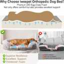 iweepet 3.7 inch Thickened Orthopedic Dog Beds for Extra Large Dogs, Fluffy Supportive Dog Sofa Bed with 28D Egg-Crate Foam, Removable Washable Cover, Waterproof Lining, Cozy Oval Design, Grey