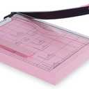 Guillotine Paper Cutter, Heavy Duty 12-Sheet Capacity Trimmer for Cardstock, Photos, Scrapbooking, Office, Classroom, Studio (Pink)