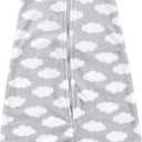 Hudson Baby Unisex BabyPlush Sleeping Bag, Sack, Blanket (6-12 Months, Gray Clouds Plush)