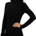 Women's Mock Turtleneck Lightweight Thermal Base Layer Tops (Black, S)