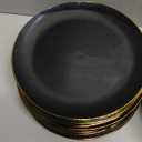 Supernal 350pcs Black & Gold Plastic Dinnerware Set, Elegant Black Plates with Golden Edges, Gold Plastic Silverware, Durable Tableware Perfect for Birthdays, Parties, Wedding, Celebration