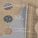 Easy Jute Rug 3x5 Outdoor Rug Scalloped Washable Rugs for Entryway Non Slip Neutral Farmhouse Indoor Outdoor Carpet for Backyard Patio Office