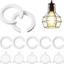 White Lamp Shade Adapter Ring, 5PCS E27 Plastic Lampshade Reducing Ring, Lampshade Reducer Lampe Rings Adapters Lampe Accessories White Lampshades Rings Converter Replacement Washer Adapter