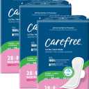 Carefree Ultra Thin Pads for Women, Super/Long Pads with Wings, 84ct (3 Packs of 28ct) | Carefree Feminine Care, Period Care & Postpartum | 84ct (3 Packs of 28ct)