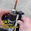3 Models 2-in-1 Drill Chuck Ratchet Wrench, Drill Press Chuck Key - Universal Replacement Tool for Electric Drills & Power Tools with Extended Arm for Added Torque (All Size)
