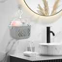 2pcs Hanging Shower Caddy Basket Plastic Hanging Shower Caddy with Hook Portable Organizer Storage Basket for Bathroom Kitchen