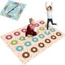 Donut Party Game with 59 x 41 Inches Donut Mat Spinner Quadruped Piata Decorations Candy Spa Party Game Sleepover Girls