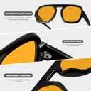 YDAOWKN Retro Square Aviator Sunglasses for Women Men Trendy Flat Top Sun Glasses UV Protection Vintage Shades