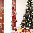 70 Inch Freestanding Christmas Stocking Holder with 6 Hooks Vertical Collapsible Holder Stand The Stocking were Hung Wood Sign for No Fireplace Small Homes Xmas Decoration