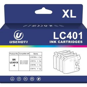 LC401XL Ink Cartridges Compatible for Brother LC401 LC401XL High Yield Work with Brother MFC-J1010DW MFC-J1012DW MFC-J1170DW Printer (Black Cyan Magenta Yellow, 4 Pack)