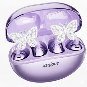 xzqioue Jewelry-Inspired Clip On Earbuds,Comfortable Fit Open Ear Clip-On Headphones,Wireless Bluetooth Ear Cuff Headphones for Women,Mini Wireless Earrings Earbuds for Running, Office, Sport & Gift