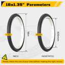 32-305 16x1.35 Bike Tire and Tube, 16x1.35 Bike Tire, 16 X 1.35 Bicycle Neumtico, with 2 Levers, Bicycle Replacement Parts for Commuting to Work or School, Heavy Duty Bicycles, not Include Wheels