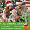 ROYPOUTA Dancing Talking Cactus Toy for Baby, Mimicking Cactus Toy That Talks Back, Silly Sunny Repeating Singing Cactus Toy(Volume Adjustable), Green, T-003