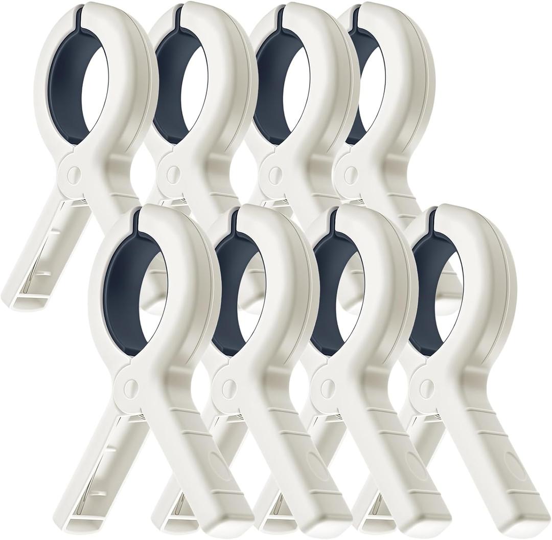 Beach Towel Clips for Beach Chairs, 8 Pack Heavy Duty Towel Clips for Pool Chair Cruise Boat Lounge Chair, Strong Grip Clothes Pins for Beach, Pool, Camping, Picnic, Laundry, Beach Accessories (Blue)