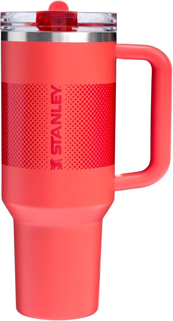 STANLEY Quencher ProTour Flip Straw Tumbler with Leakproof Lid | Built-In Straw & Handle | Cupholder Compatible for Travel | Insulated Stainless Steel Cup | BPA-Free (40 Ounces, Hot Coral Fade)