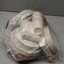 700 Pcs Disposable Dinnerware Set for 100 Guests Include 200 Paper Plates, 300 Plastic Silverware, 100 Paper Cups, 100 Napkins for Wedding Birthday Party Supplies (White Rose Gold Pattern)