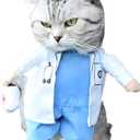NACOCO Dog Cat Doctor Costume Pet Doctor Clothing Halloween Jeans Outfit Apparel (XS)