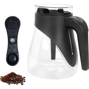 Upgraded Glass Coffee Carafe Replacement Parts, 12 Cup Coffee Pot Compatible with Ninja Coffee Maker Models CF090, CF091, CF092, CM300, CM305, CM360, CM400, CFP Series