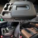 Zxiaochun Center Console Cover Compatible with 2019-2025 2026 Chevy Silverado/GMC Sierra Jump Seat Accessories, Middle Console Armrest Lid Leather Protective Cover(ONLY for Split Bench Seat Console)