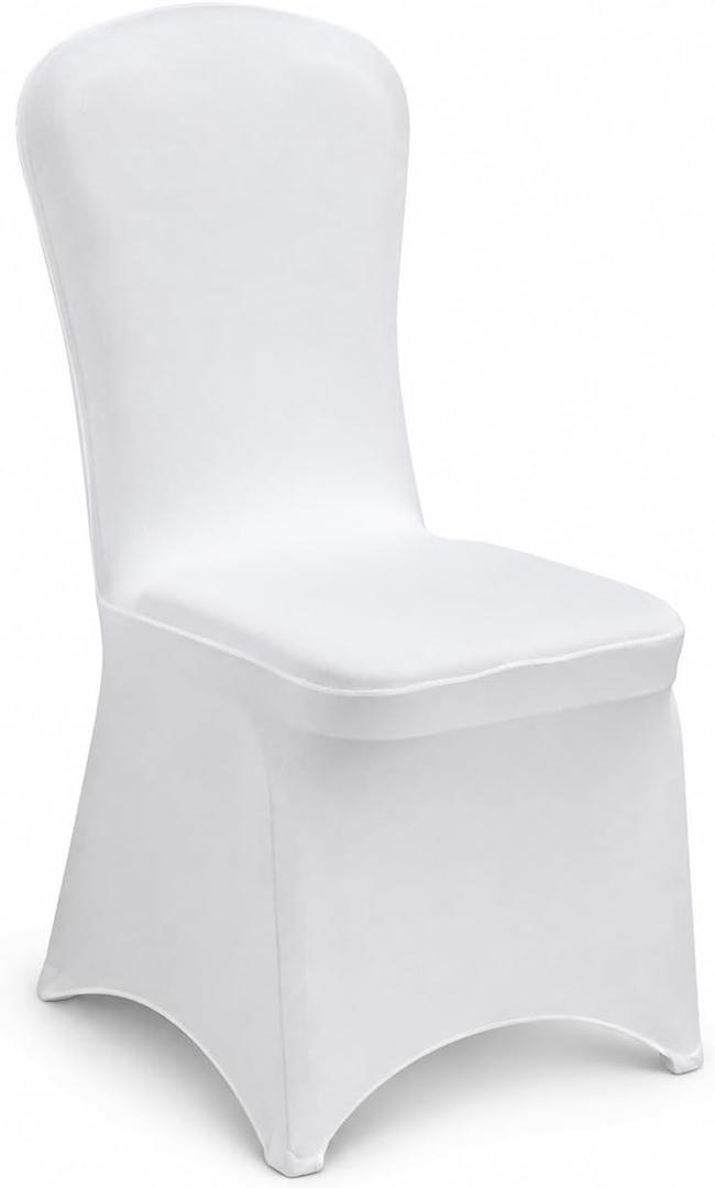 100 Pcs White Washable Removable Universal for Wedding Party Dining Banquet Polyester Spandex Stretch Slipcovers Chair Covers