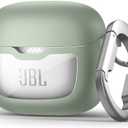 SURITCH Magnetic Bumper Case Compatible with JBL Tune Flex Earbuds, Rugged Shockproof Protective Covers for JBL Tune Flex with Magnetic Lid Lock & Carabiner & Cleaning Kit & Removal Tool, Green