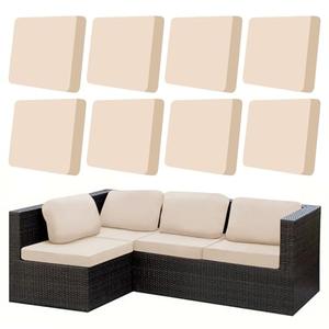 Thankyall 8Pcs Patio Cushion Covers, Stretch Cushion Covers Replacement, Replacement Washable & Reusable Furniture Protector for Patio Couch (Peach, Cover Only)