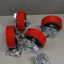 Nefish 6 Inch Heavy Duty Industrial Grade Casters Wheels, Aluminum Core PU Castor Set of 4, Durable Plate Swivel Casters with Brake 5000 LBS, Anti-Corrosion Wheels for Industrial, Equipment