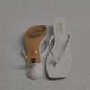 Women's Kitten Heels Sandals Square Open Toe Flip Flop Heels 1.8-2 Inch Heeled Sandals for Women (7, White)