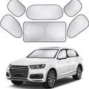 6 PCS Car Windscreen Visor, Sunscreen Insulation Windshield Sun Shade Kit, Foldable Privacy Visor, for Front and Rear Windshields, Side Windows Sunshade Protectors, for Most Cars (Silver)