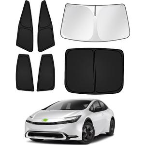 Sunshades for Toyota Prius 2023-2025 2026 Accessories Windshield Sun Shade Side Rear Window Shade Cover Sun Visor Shield Privacy Protection Keep Vehicle Cool Black 6PCS