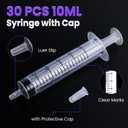 30 PCS 10ml Oral Syringe With Cap, Plastic Syringes without Needle for Medicine Dropper, Feeding Pets, Liquid Measuring, Handicrafts, Individually Sealed, Luer Slip