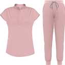 Medical Scrubs for Women Set, Stand-up Collar Scrubs Top & Jogger Scrub Pants with 8 Pockets Nurse Uniforms Set, Size: Small