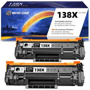 138X W1380X Compatible Toner Cartridge Replacement for HP138X for HP-138X 138A W1380A use Compatible with HP LaserJet Pro MFP 3101fdw and HP LaserJet Pro 3001dw(1 Pack)