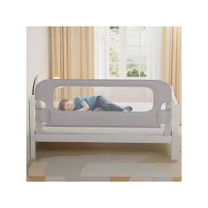 NUTIKAS Baby Bed Rail Guard for Toddlers - 78" Toddler Bed Rails for Twin, Full, Queen, King Bunk Size Bed Swing Down Bedrail Extral Tall Child Safety Side Railing Guards for Kids Gray